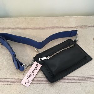 NWT Belt Bags Free People Colorblock Black Blue